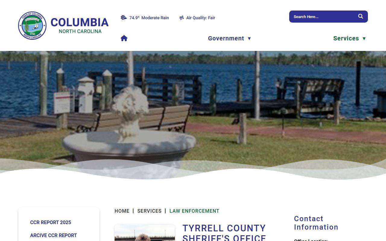 Tyrrell County inmate population sheriff office location source