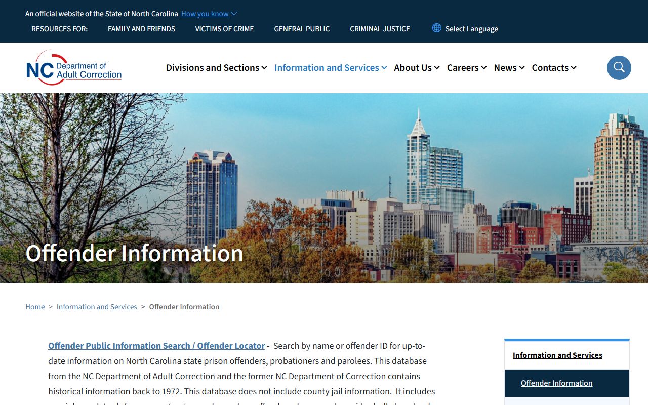 Tyrrell County inmate population state offender search source